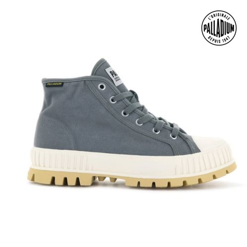 Baskets Palladium Pallashock Mid OG High Tops Femme Bleu | FR POQ372E